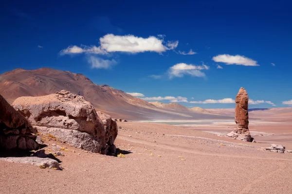 Salar aguas calientes yakın jeolojik monolith — Stok fotoğraf