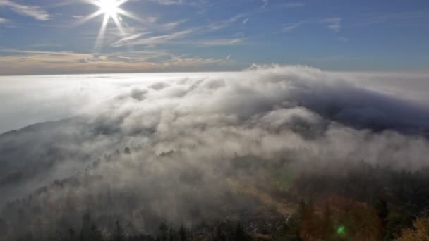 View on the sun over inversion from Jested — Stock Video