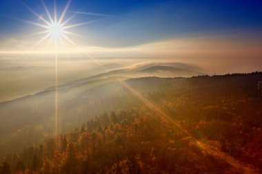View on the sun over inversion from Jested clipart