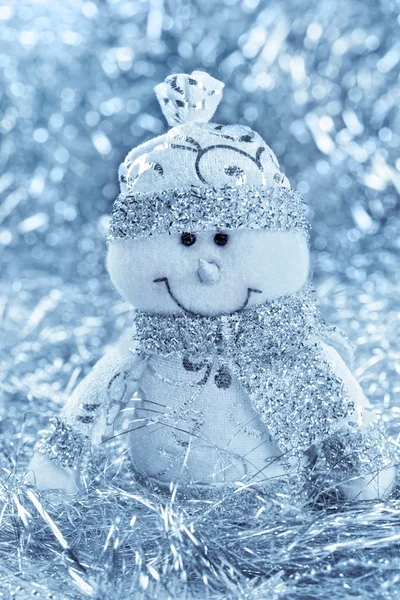 Christmas background with cheerful snowman — Stock Photo, Image