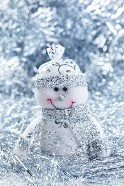 Christmas background with cheerful snowman — Stock Photo, Image