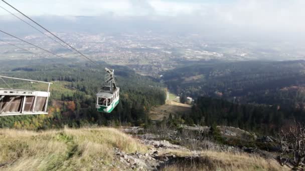 View from upper station on cable way on Jested, Czech Republic — Stock Video