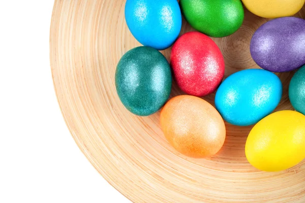 Colorful Easter eggs on the plate — Stock Photo, Image