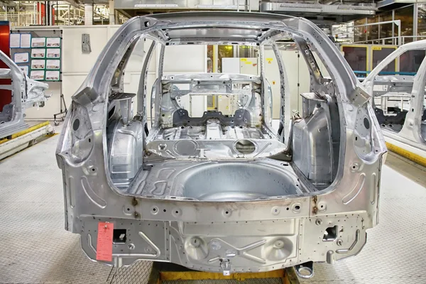 Automobile body at car plant — Stock Photo, Image