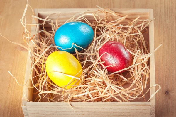 Easter eggs in the box — Stock Photo, Image