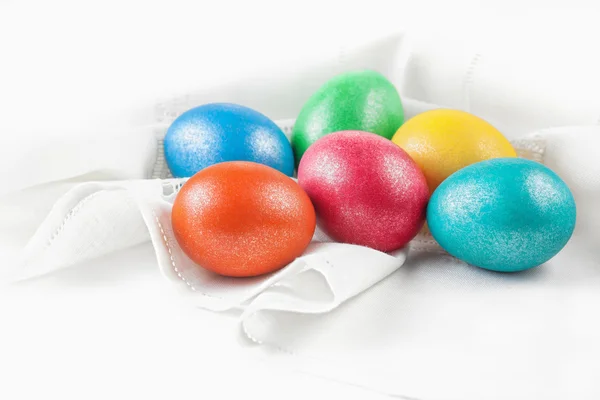 Easter eggs on the napkin — Stock Photo, Image