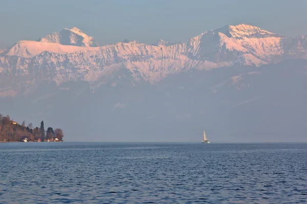 Sailing boat on the lake Thun, Switzerland — Stock Photo, Image