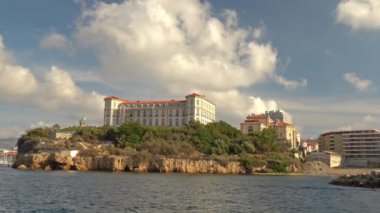 Palais du Pharo 'nun manzarası Marsilya, Fransa' daki bir tekneden.