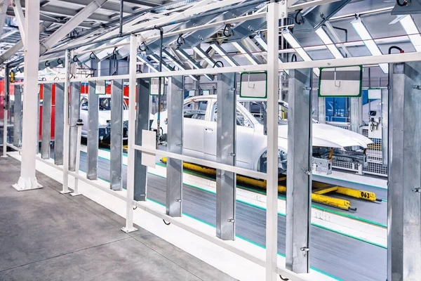 Prepared Cars Row Control Tunnel Car Plant — Stock Photo, Image