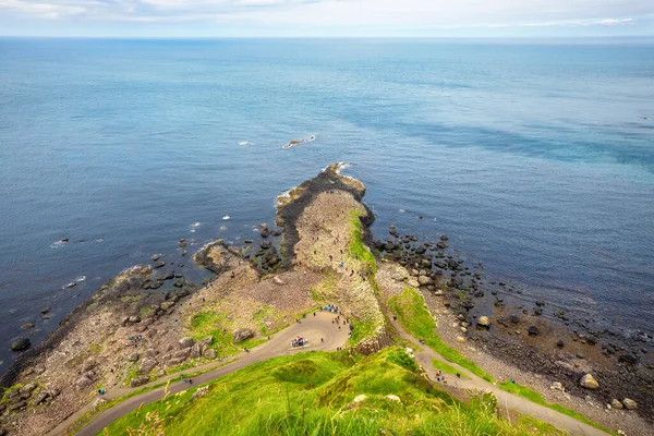 Aerial View Basalt Rocks Formation Giants Causeway County Antrim Northern — Stock Photo, Image