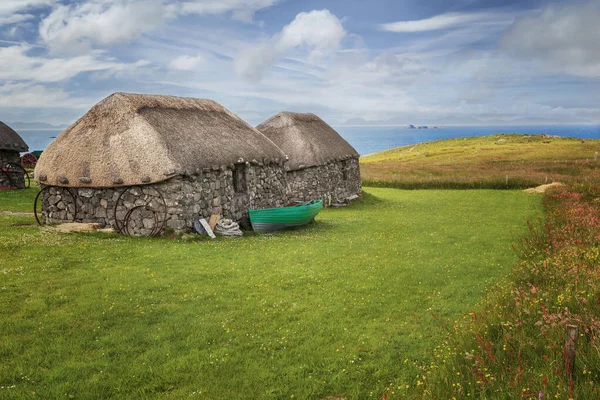 Traditionele Stenen Boerderij Skye Museum Island Life Isle Skye Schotland — Stockfoto