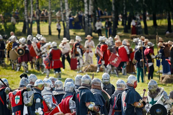 Bitva u Grunwaldu - Germáni proti Poláků na 601th výročí — Stock fotografie