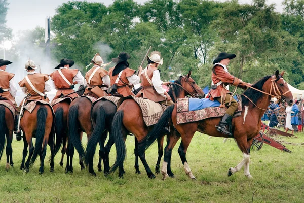 Reiters on horses - Battle of Klushino (KLUSZYN) — Stock Photo, Image