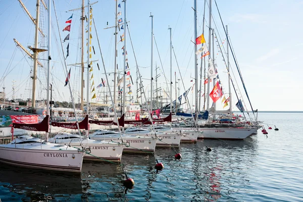 Gdynia, sailboats in port — Stock Photo, Image