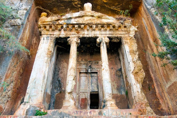 Graf van amyntas - Lycische rotsgraven in fethiye, Turkije — Stockfoto