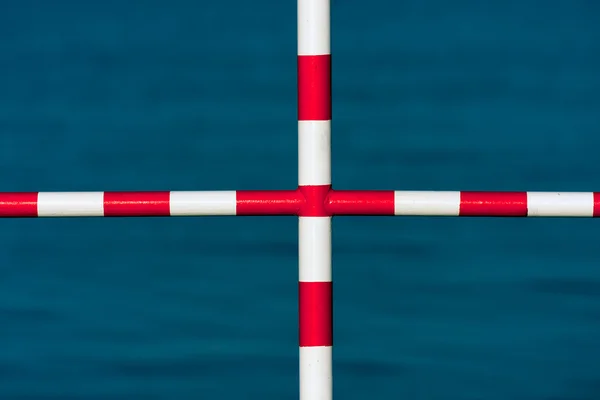 Safety barrier, red and white cross — Stock Photo, Image