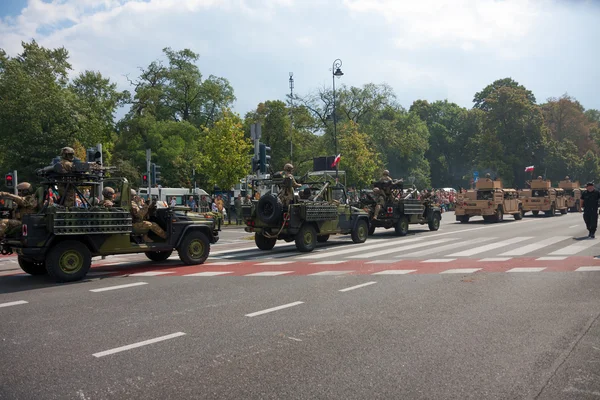 Military convoy. Polish forces — Stock Photo, Image