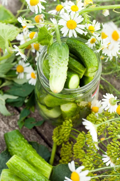 Canning cucumbers at home — Stock Image Canning cucumbers at home Stock Photo