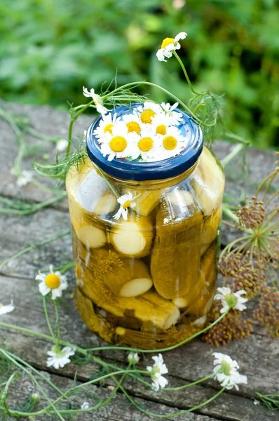 Canning cucumbers at home — Stock Photo, Image