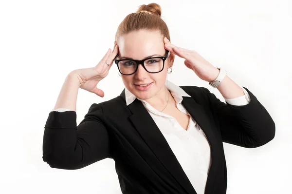 Mujer de negocios sobre un fondo claro — Foto de Stock