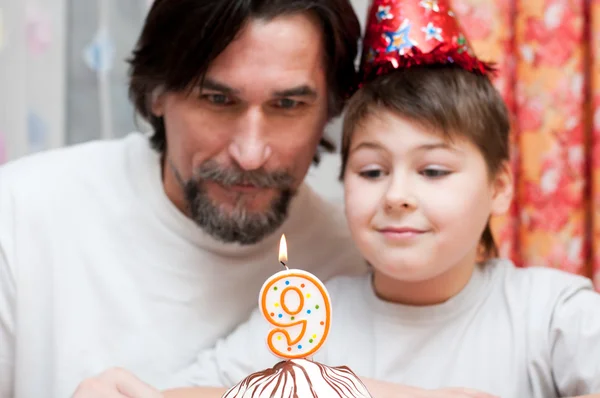 父亲和儿子的生日 — 图库照片