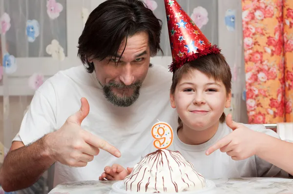 父亲和儿子的生日 — 图库照片