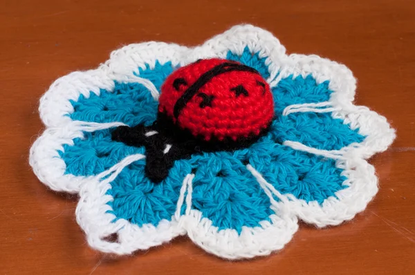 Knitted cloths ladybug — Stock Photo, Image