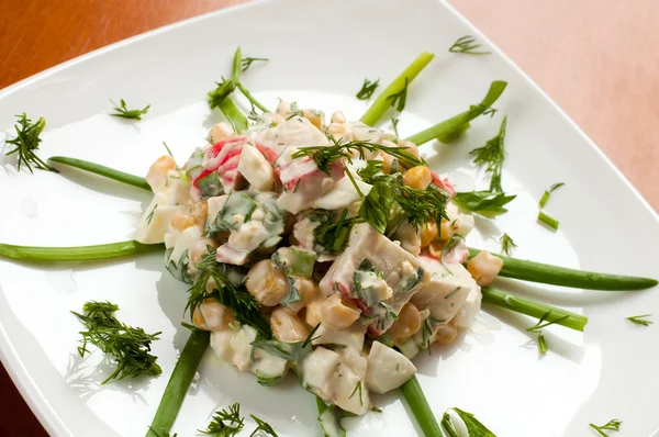 Crab salad with sweet corn — Stock Photo, Image