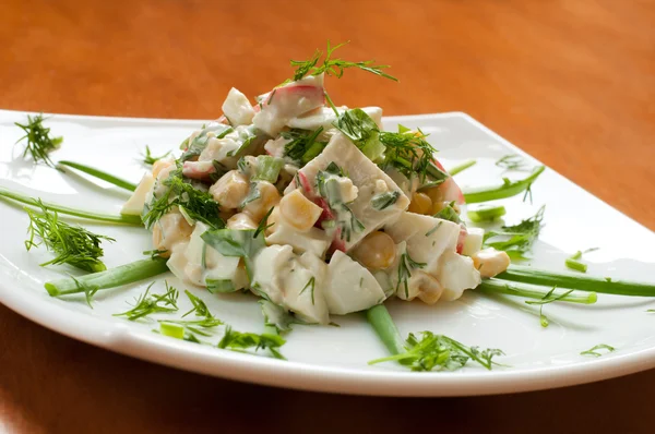 Crab salad with sweet corn — Stock Photo, Image