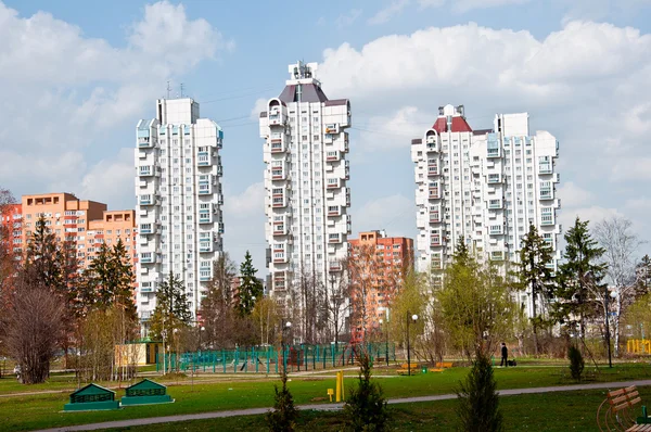 Obytné domy v Moskvě, Rusko — Stock fotografie