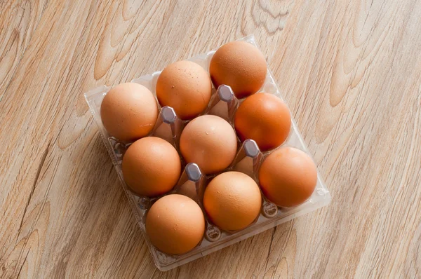 Embalaje de huevo de pollo marrón — Foto de Stock