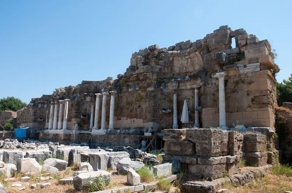 De ruïnes van het oude stadje side, Turkije — Stockfoto