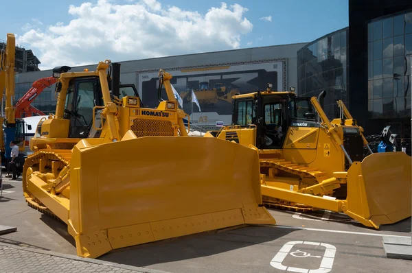 Greder Komatsu on exhibition "Construction Equipment and Technologies 2013" exhibition complex "Crocus Expo" in Moscow — Stock Photo, Image