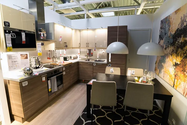Kitchen in the furniture store "Ikea" — Stock Photo, Image