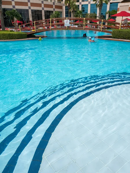 Abu Dhabi Uae April 2019 Swimming Pool Khalidiya Palace Resort — Stock Photo, Image