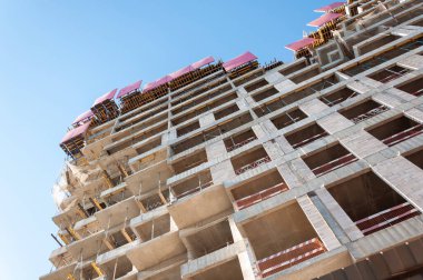 Moskova, Rusya 'da monolitik bir ofis inşaatı