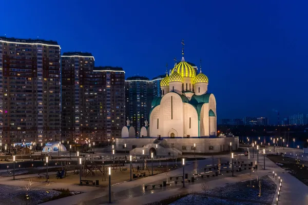 Krasnogorsk Oroszország 2020 Szent Miklós Székesegyház Pavsinszkaja Árterületen — Stock Fotó