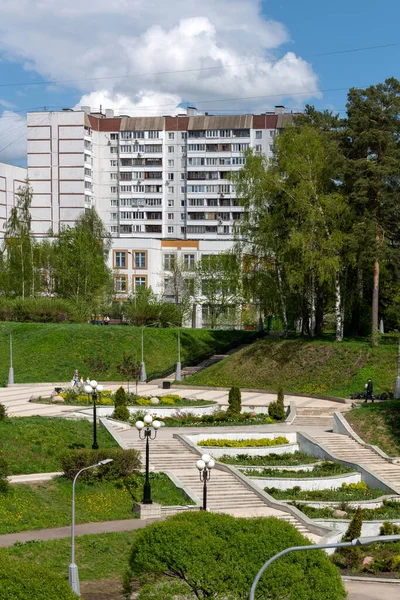 Moscou Russie Mai 2021 Échelle Aménagement Paysager Zone Couchage Zelenograd — Photo