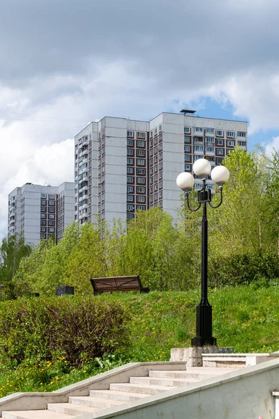 Escalera Diseño Del Paisaje Una Zona Dormir Zelenograd Moscú Rusia — Foto de Stock