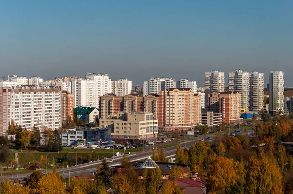 Moskau Russland Okt 2021 Blick Auf Eine Stadt Wohngebäude Straße — Stockfoto