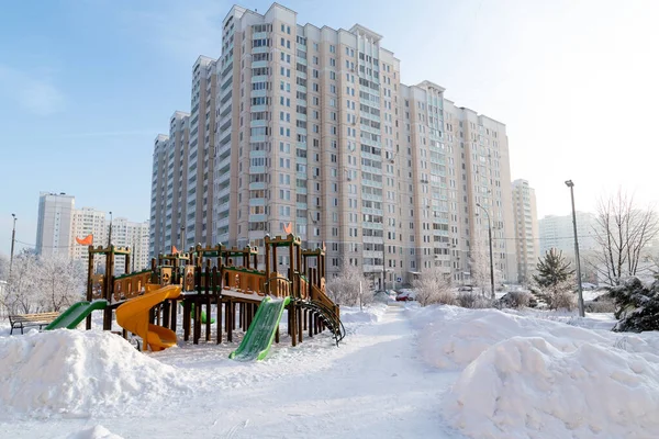 Zimní Město Mikrodistriktu Zelenogradu Moskvě Rusko — Stock fotografie