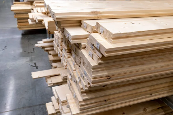 Moscow Russia Dec 2021 Boards Other Lumber Leroy Merlin Store — Foto de Stock