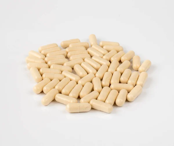 Gelatin Capsules Drug Light Background — Stock Photo, Image