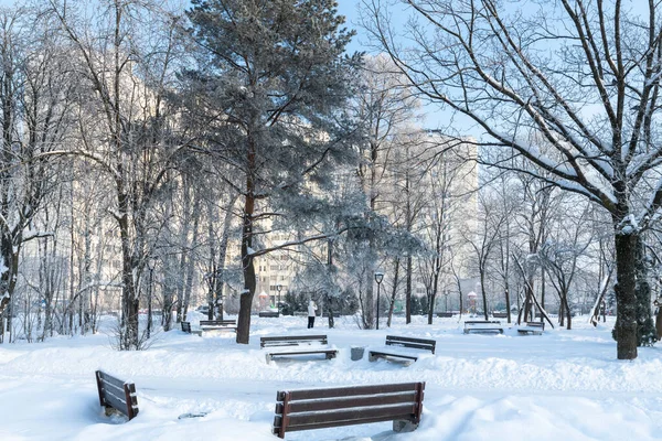 Winterliche Stadtlandschaft Moskau Russland — Stockfoto