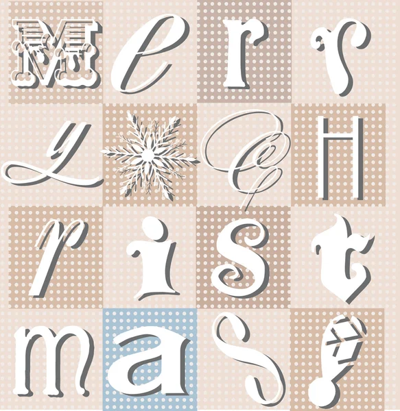 クリスマスの文字体裁のコラージュ — ストック写真