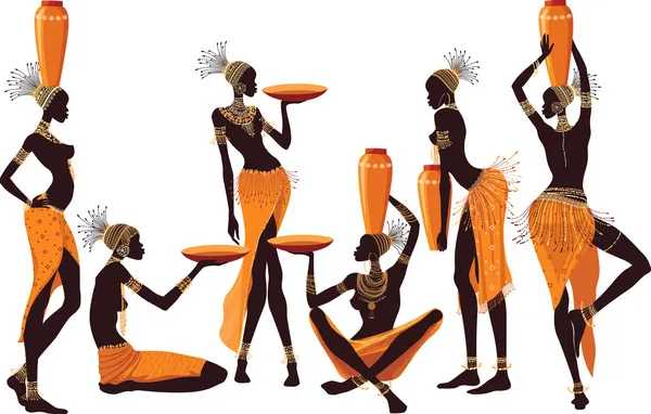아프리카 여성들 스톡 일러스트레이션