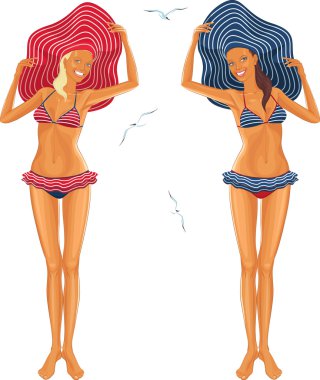iki kız bikini