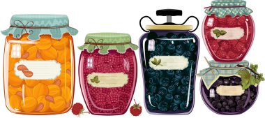 Cans with jam clipart