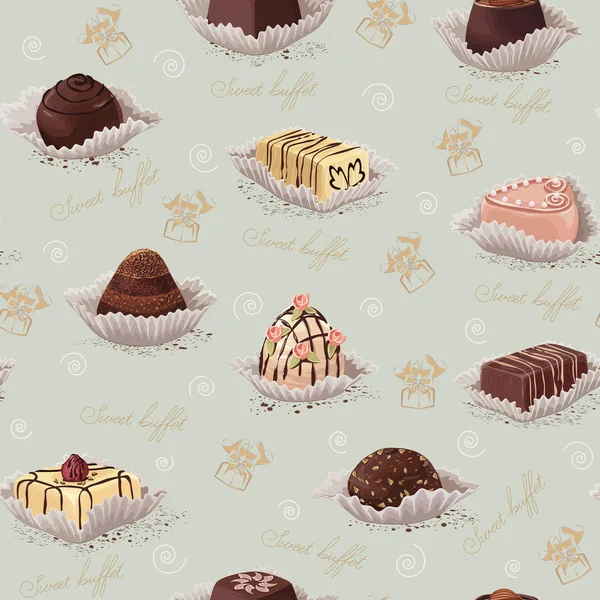 Fundo com doces de chocolate — Vetor de Stock