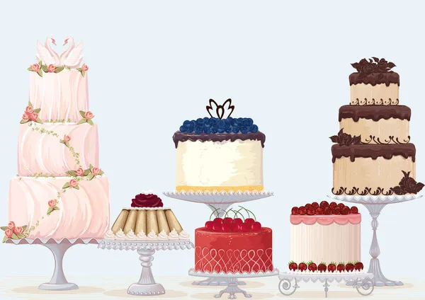 Fancy cakes Royalty Free Stock Vectors